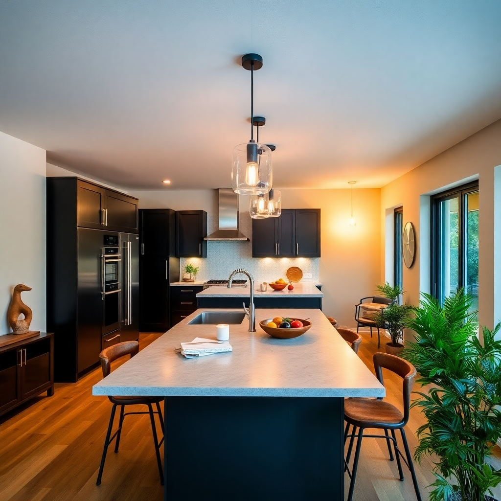 SieMatic Modern Black Kitchen with Island and Miele appliances